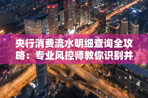 央行消费流水明细查询全攻略：专业风控师教你识别并规避用卡风险！