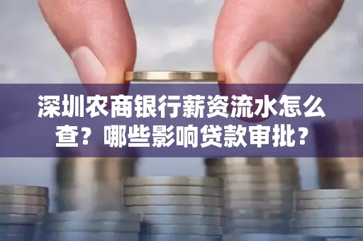 深圳农商银行薪资流水怎么查？哪些影响贷款审批？